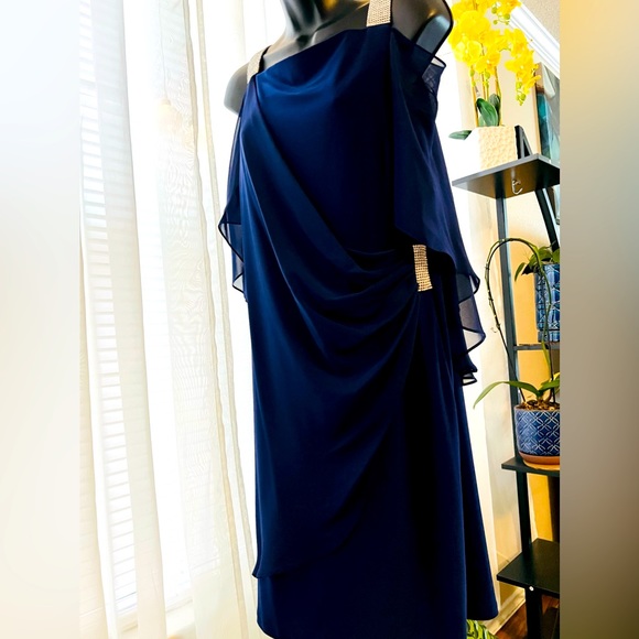 MSK 3/4 Sleeve Cold-Shoulder Embellished Sheath Dress - Picture 2 of 3